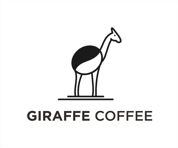 Ilustração vetorial de design de logotipo de girafa de café