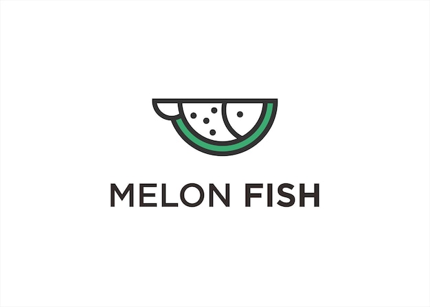 Ilustração vetorial de design de logotipo de peixe melancia