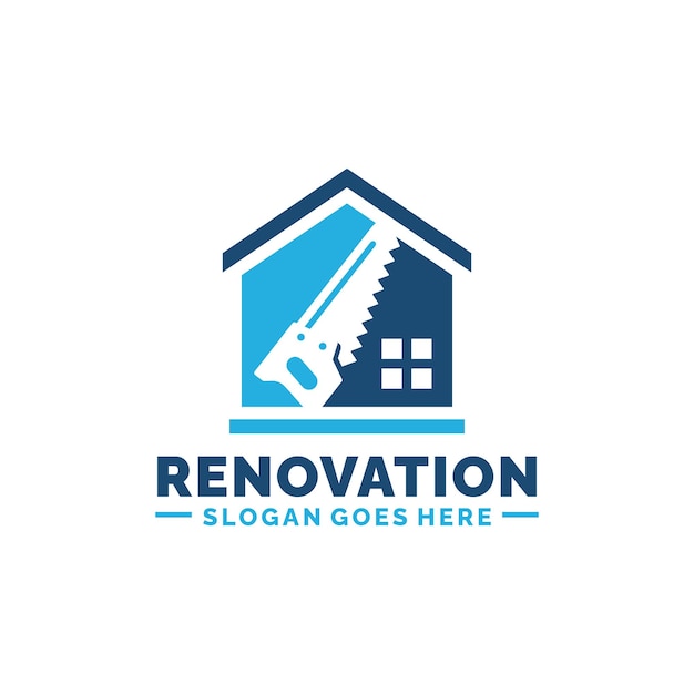 Ilustração vetorial de design de logotipo de renovação de casa
