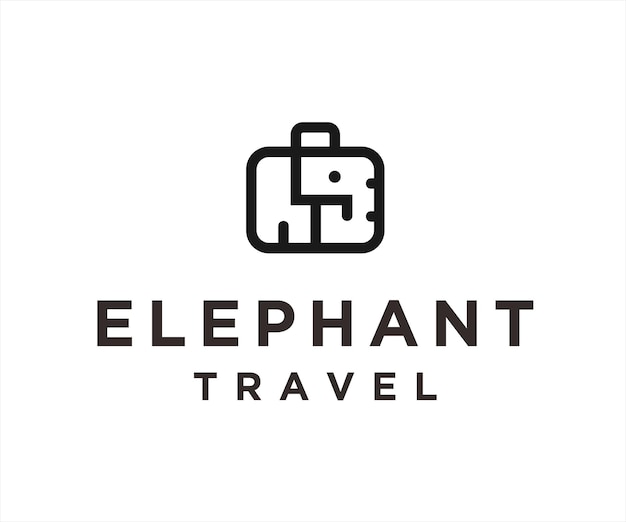 Ilustração vetorial de design de logotipo de saco de elefante