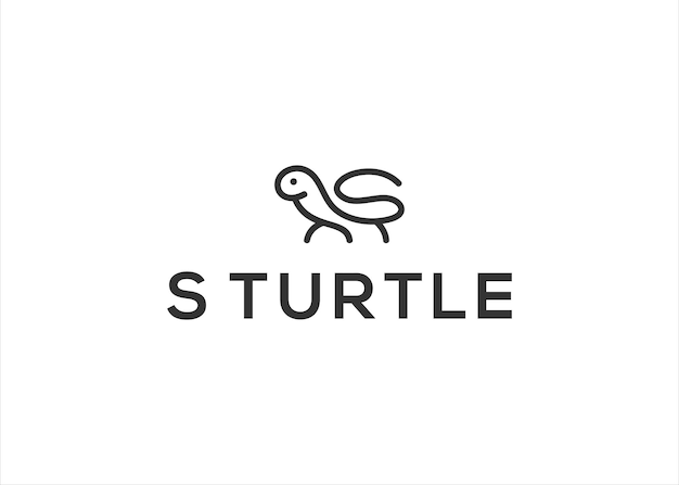 Ilustração vetorial de design de logotipo de tartaruga da letra s