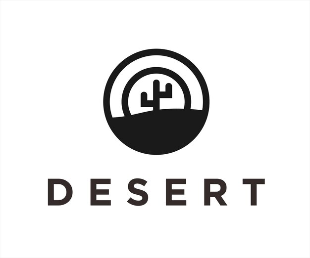 Ilustração vetorial de design de logotipo do deserto