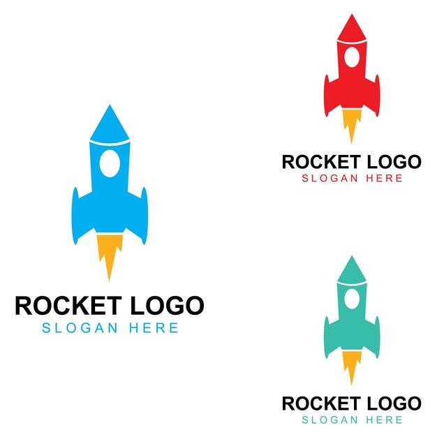 Ilustração vetorial de design de logotipo e símbolo de foguete