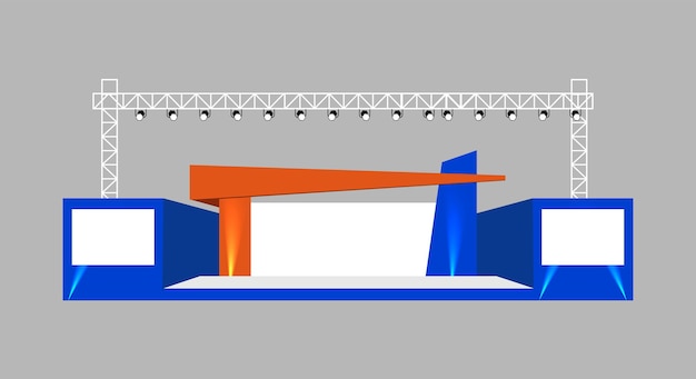 Ilustração vetorial de design de palco 2d para todos os tipos de eventos muito mais