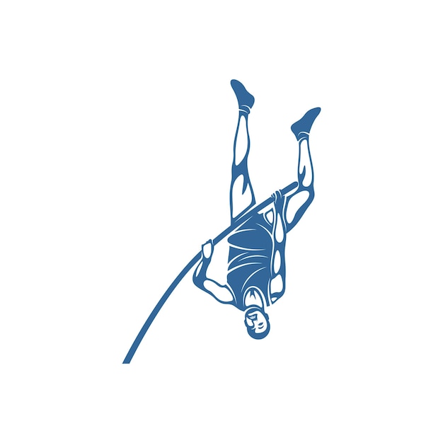 Ilustração vetorial de design de salto em altura modelo de logotipo de salto em altura atlético