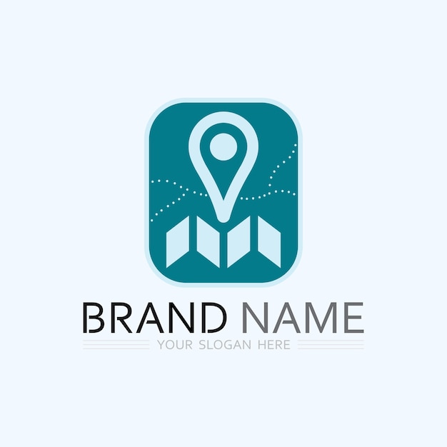 Ilustração vetorial de design de símbolo de localização de sinal de navegador de logotipo GPS e MAP