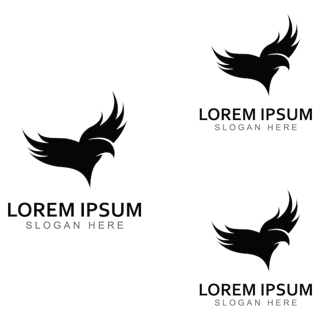 Ilustração vetorial de design de símbolo e logotipo do falcon eagle bird