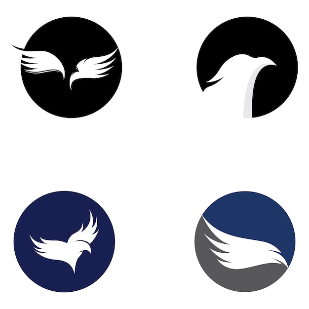 Ilustração vetorial de design de símbolo e logotipo do falcon eagle bird