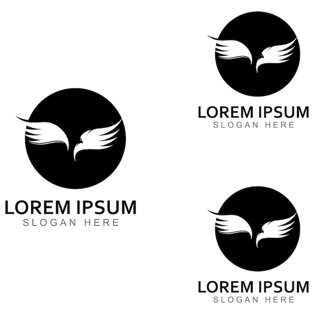 Ilustração vetorial de design de símbolo e logotipo Falcon Eagle Bird