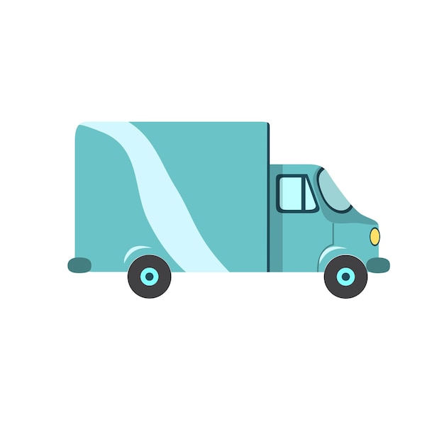 Ilustração vetorial de design plano de caminhão de transporte de carga