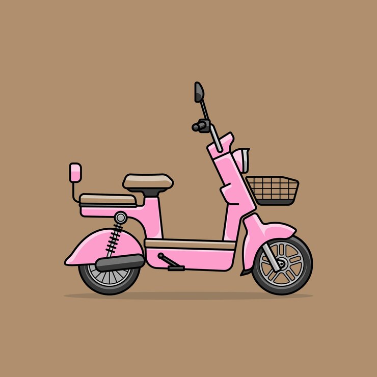 Vetor ilustração vetorial de design plano de desenho animado de bicicleta elétrica moderna urbana