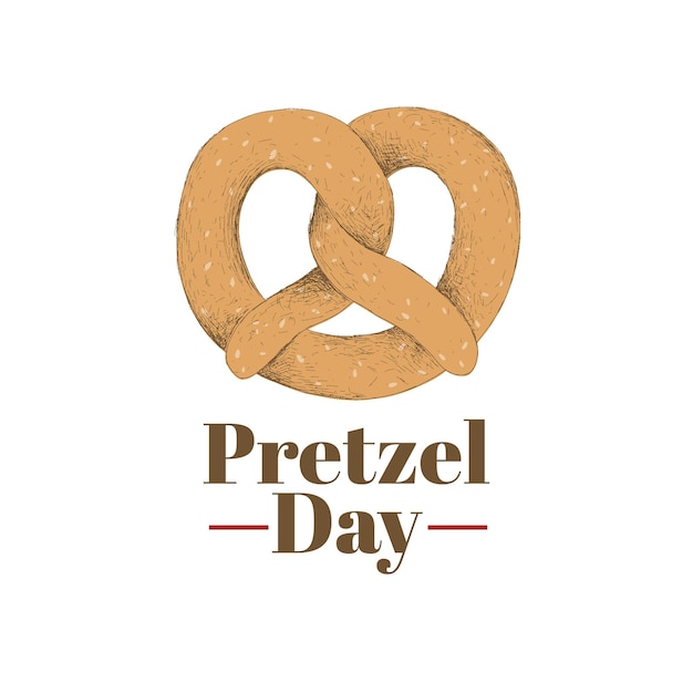Ilustração vetorial de dia de pretzel adequado para cartaz de cartão de saudação e símbolo de banner oktoberfest