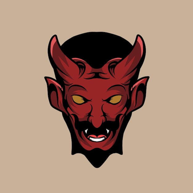 Ilustração vetorial de diabo vermelho