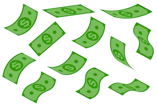 Ilustração vetorial de dólar voador