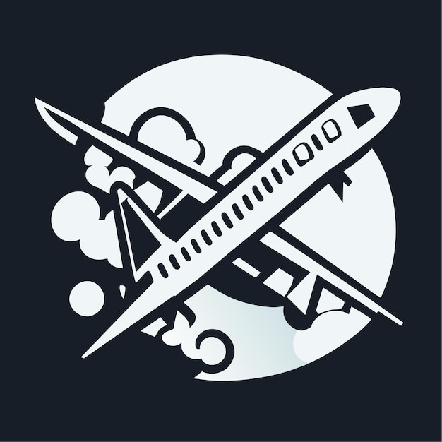 Ilustração vetorial de doodle de avião aéreo