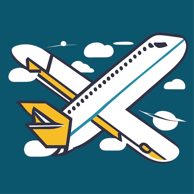 Ilustração vetorial de doodle de avião aéreo