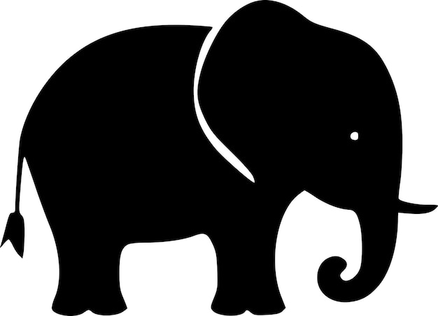 Vetor ilustração vetorial de elefante preto e branco