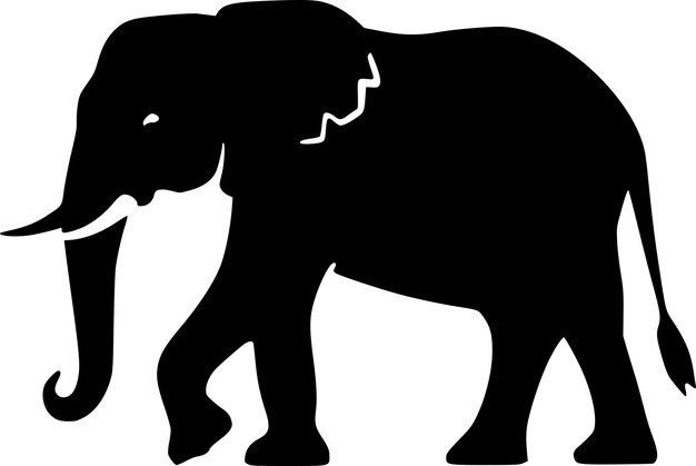 Vetor ilustração vetorial de elefante preto e branco