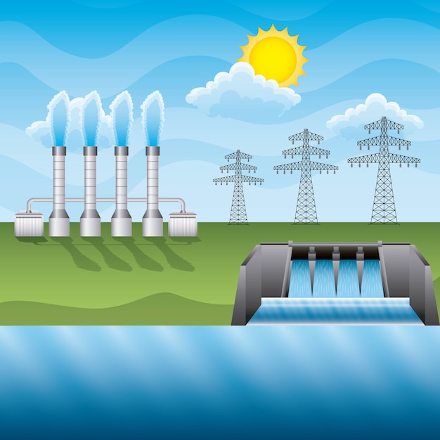 Vetor ilustração vetorial de energia renovável