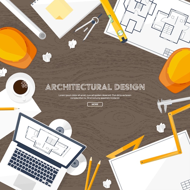 Vetor ilustração vetorial de engenharia e desenho arquitetônico de construção de projeto arquitetônico