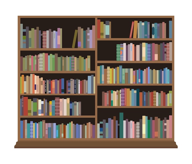 Ilustração vetorial de estante de biblioteca