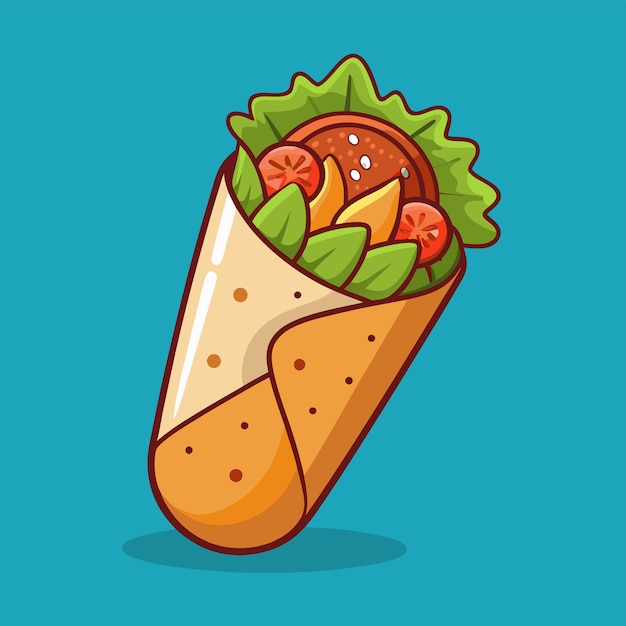 Ilustração vetorial de estilo de desenho animado Shawarma clipart