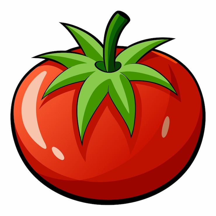Vetor ilustração vetorial de estilo desenho animado de tomate clipart