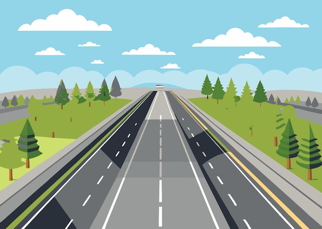 Ilustração vetorial de estradas rodoviárias