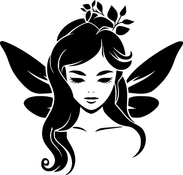 Ilustração vetorial de fairy minimalist e flat logo