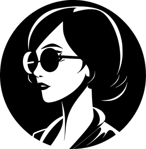 Vetor ilustração vetorial de fashion girl minimalist e flat logo