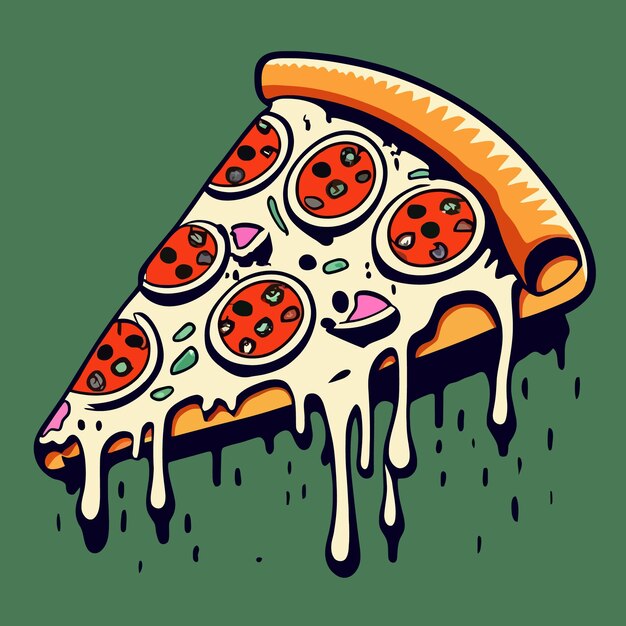 Vetor ilustração vetorial de fatia de pizza