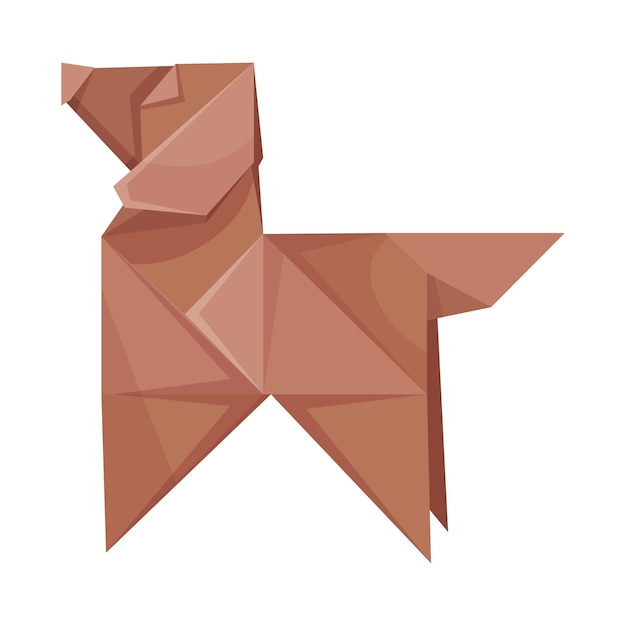 Ilustração vetorial de figuras de origami arte do conceito de dobragem de papel