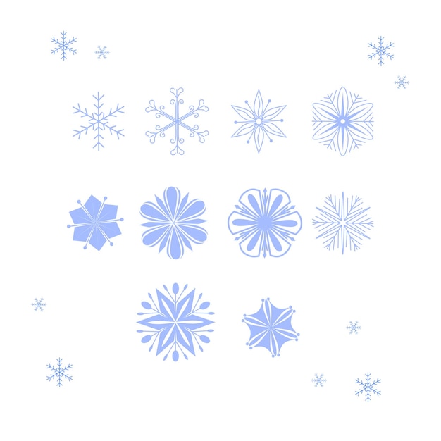 Ilustração vetorial de flocos de neve de Natal