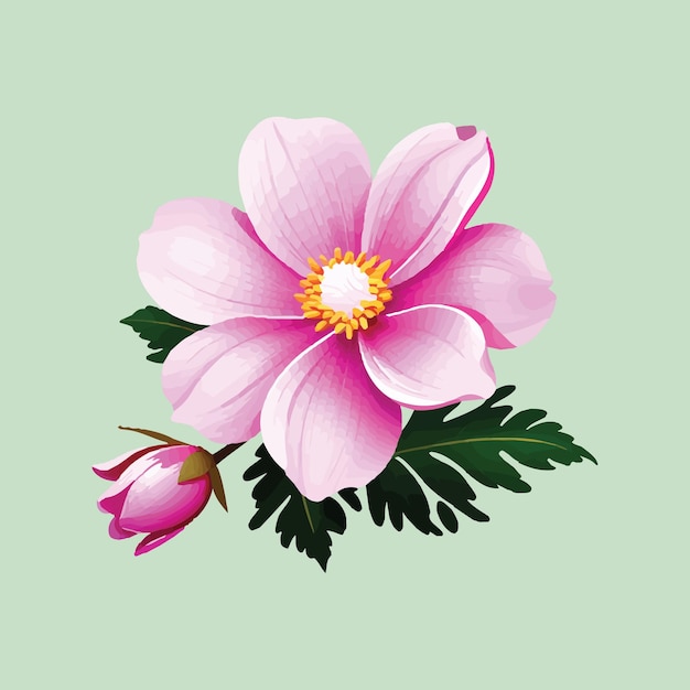 Vetor ilustração vetorial de flor rosa