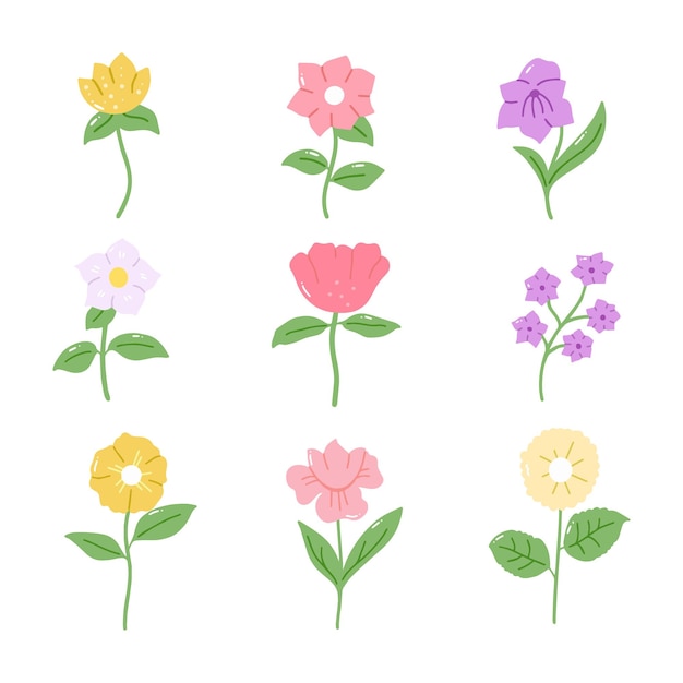 Vetor ilustração vetorial de flores desenhada à mão