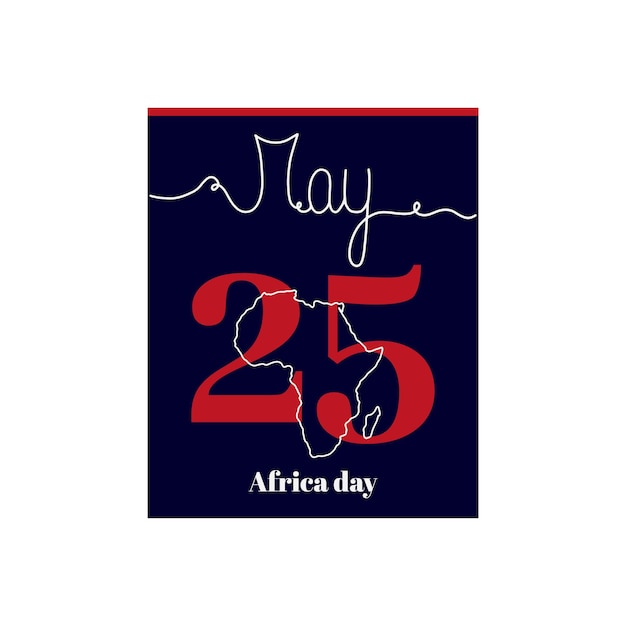 Ilustração vetorial de folha de calendário sobre o tema do dia da áfrica, 25 de maio