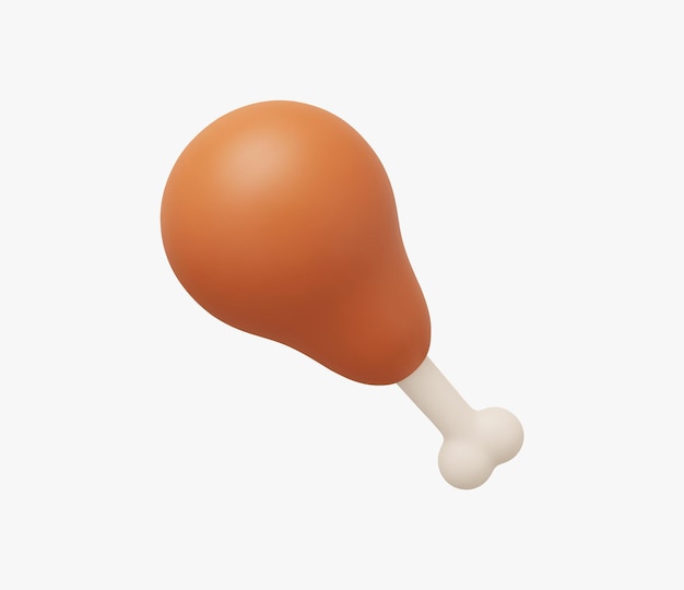 ilustração vetorial de frango frito realista 3D