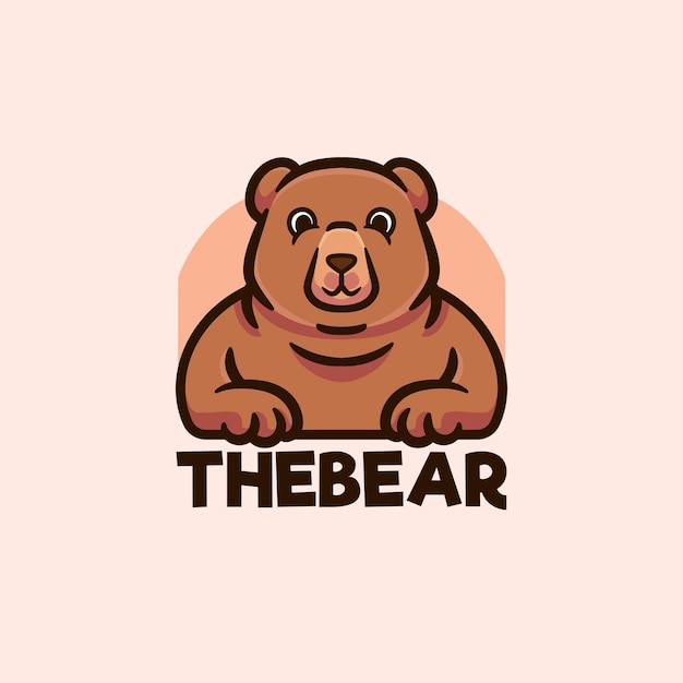 Vetor ilustração vetorial de frutas de mascote de desenho animado do logotipo do urso