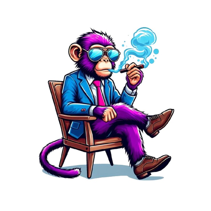 Vetor ilustração vetorial de fumante inteligente macaco