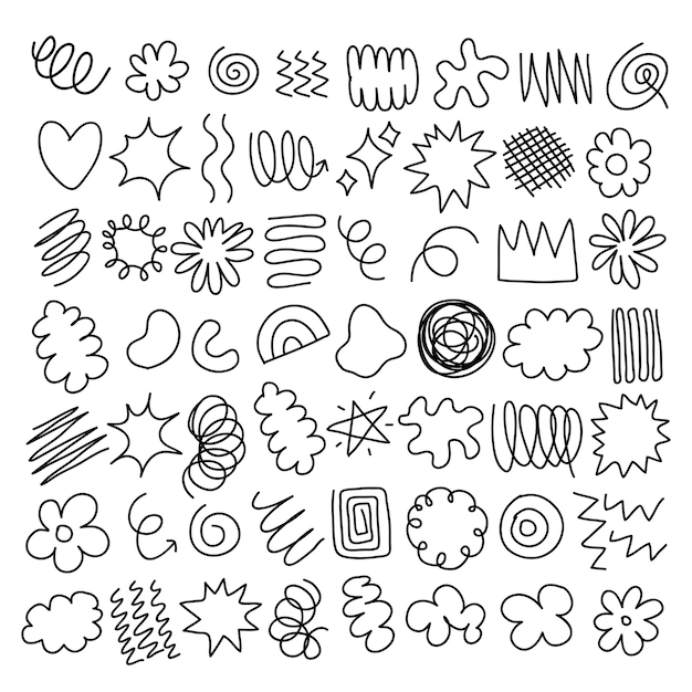 Ilustração vetorial de fundo abstrata de estilo scribble doodle