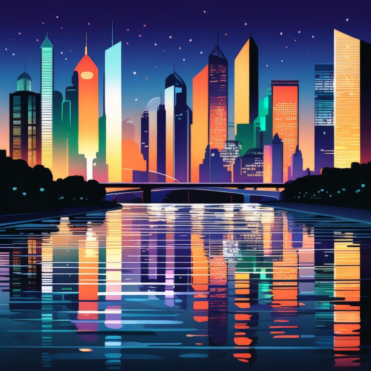 Vetor ilustração vetorial de fundo colorido da cidade ilustração vectorial de fundo colorida da cidade