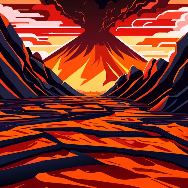 Vetor ilustração vetorial de fundo da superfície de lava do corredor