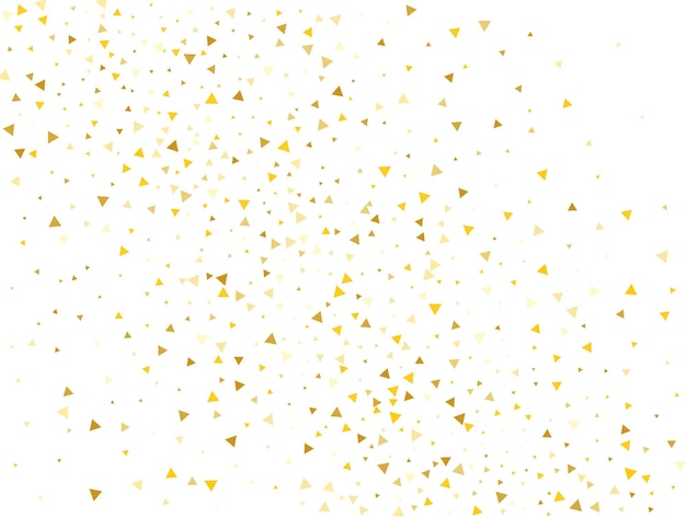 Ilustração vetorial de fundo de confete triangular dourado luxuoso