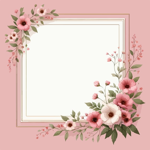 Ilustração vetorial de fundo de flor bonita de design floral com espaço de cópia