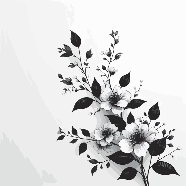 Ilustração vetorial de fundo de flor bonita de design floral com espaço de cópia