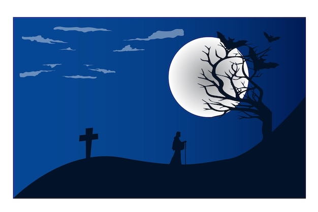 Vetor ilustração vetorial de fundo de halloween com conceito feliz de halloween