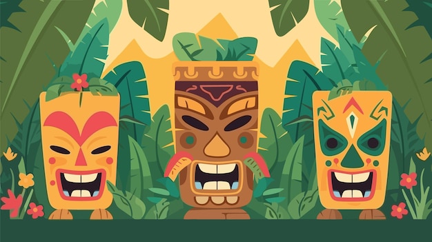 Vetor ilustração vetorial de fundo do festival tiki