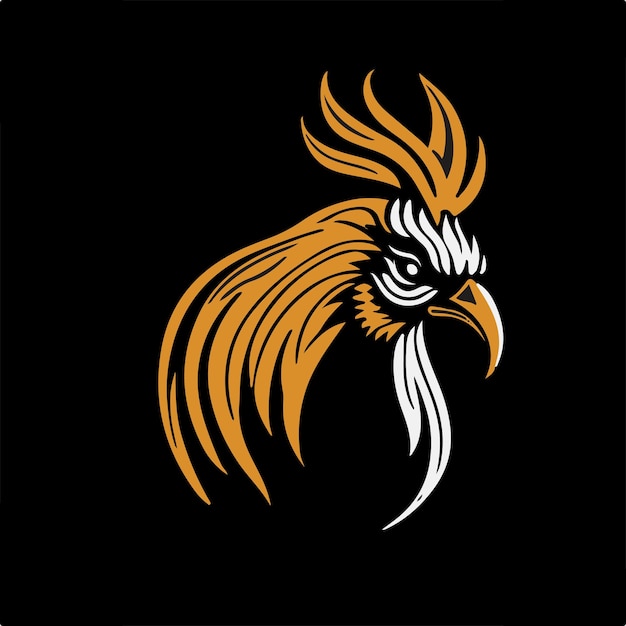 Ilustração vetorial de galo para logotipo símbolo adesivo tatuagem camiseta design simples design plano