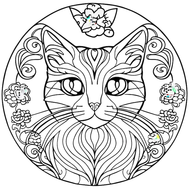 Vetor ilustração vetorial de gato arte de linha