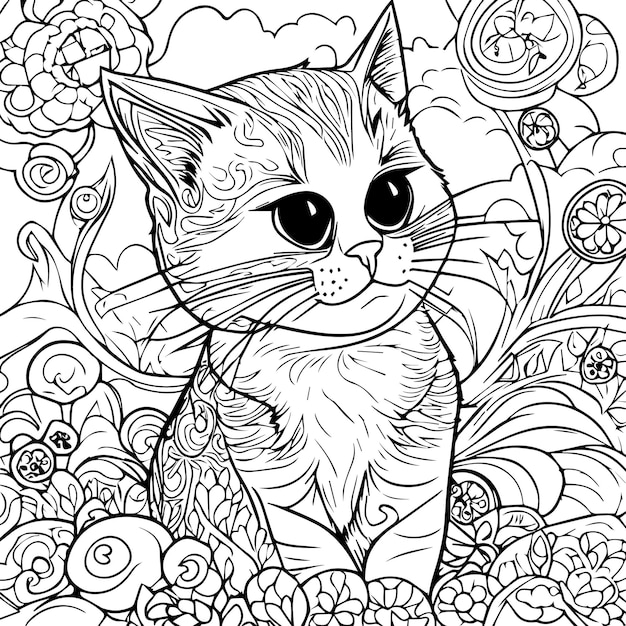 Vetor ilustração vetorial de gato bonito